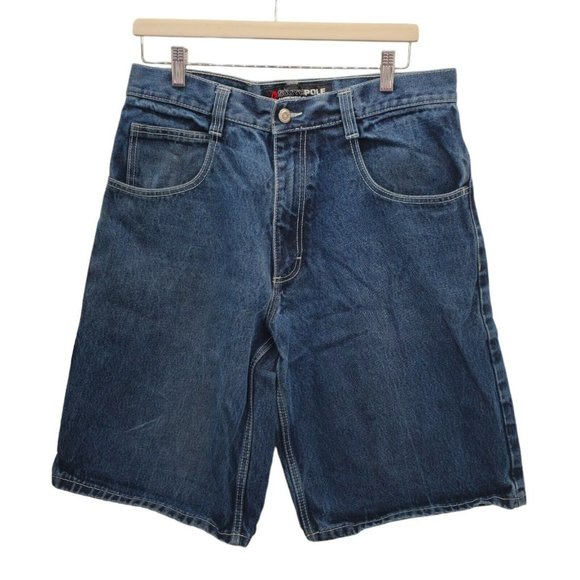 Southpole Vintage Authentic Collection Baggy Denim Jean Shorts Sz 34 Hip Hop Y2K - Picture 1 of 12